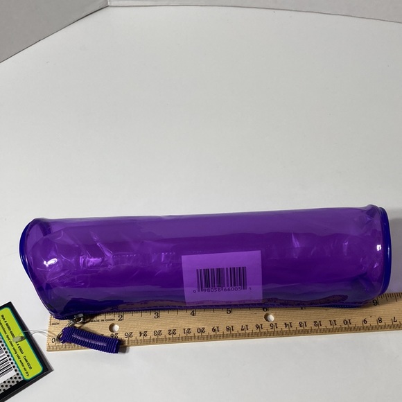 5 Purple Makeup Bag Pencil Zipper Organizer Tube - Picture 5 of 8